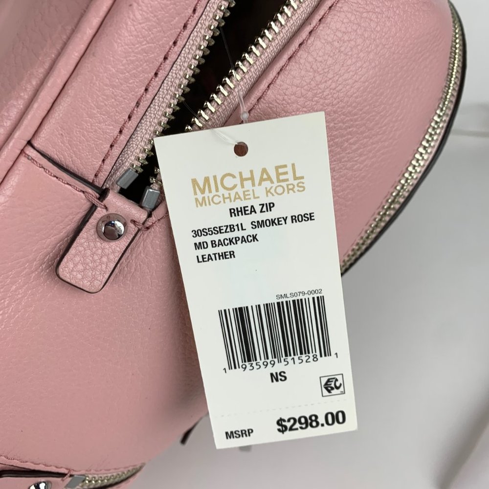 New Michael Kors Rhea Medium Leather Backpack - Picture 6 of 9